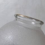 Vintage white and gold frosted glass vase