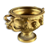 Large Pompeian-style bronze cup with two handles, 19th century.