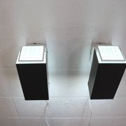 Pair of grey and white wall sconces by Preben Dahl for H. F. Belysning, 1960s