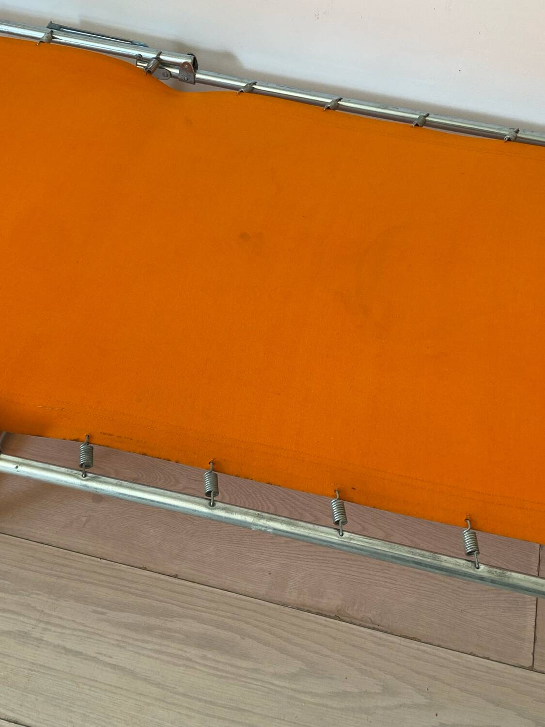 Orange and metal deckchair 1970
