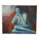 Acrylic painting on canvas figurative art nude woman blue orange contemporary canvas