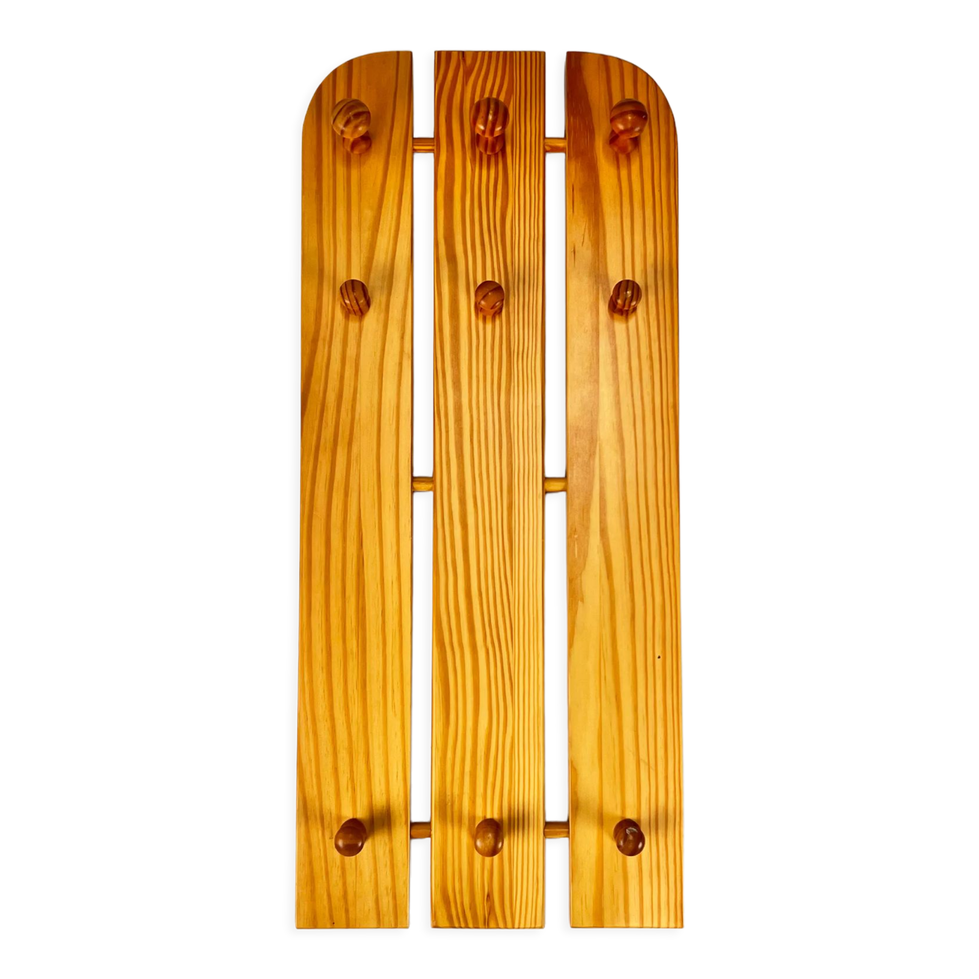 Vintage Pine Coat Rack, 1970s