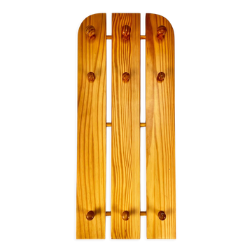 Porte-manteau en pin vintage, années 1970