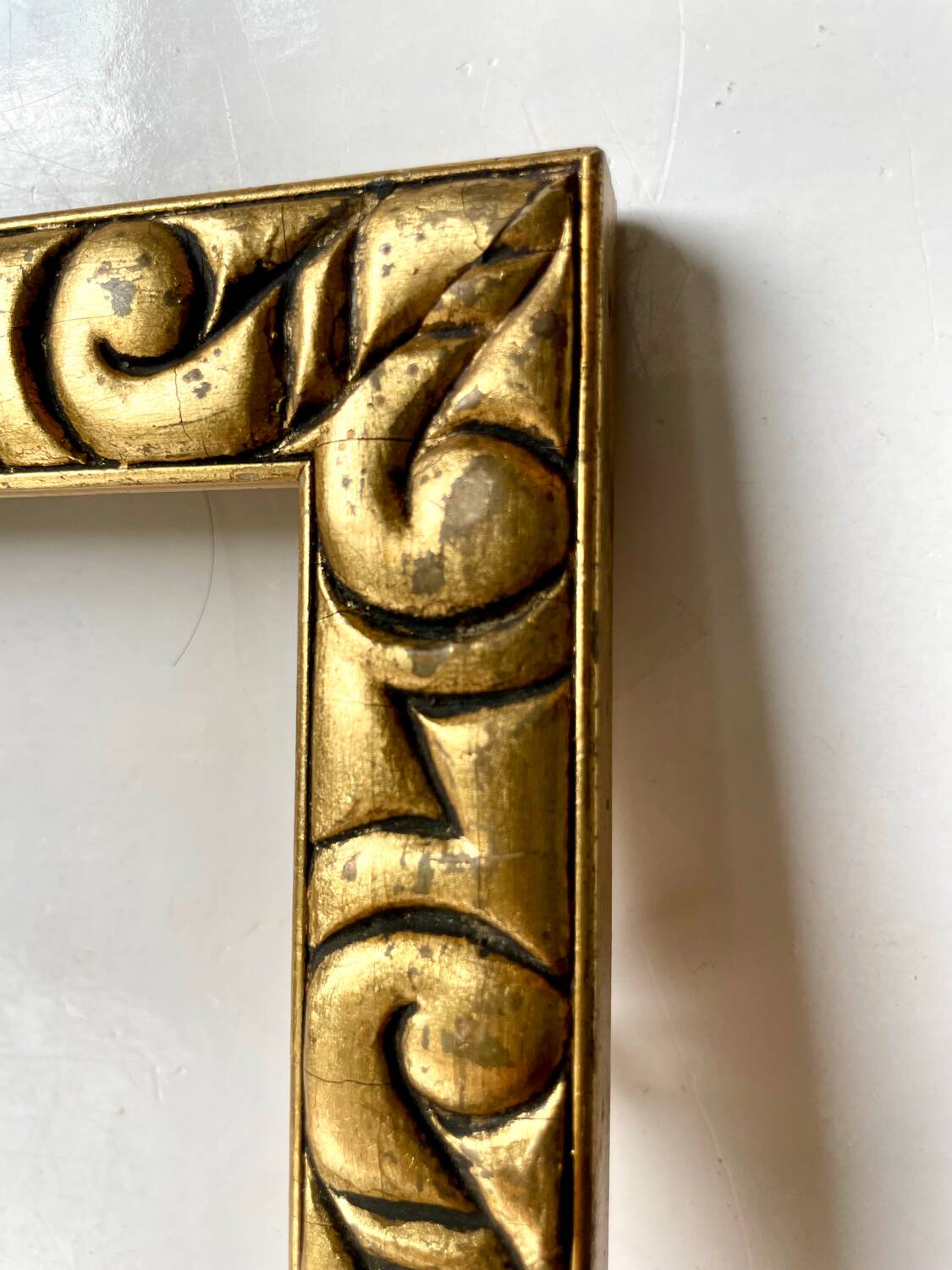 Pair of antique art nouveau gilded wooden  frames