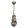 Brass pendant light with oversized LED bulb