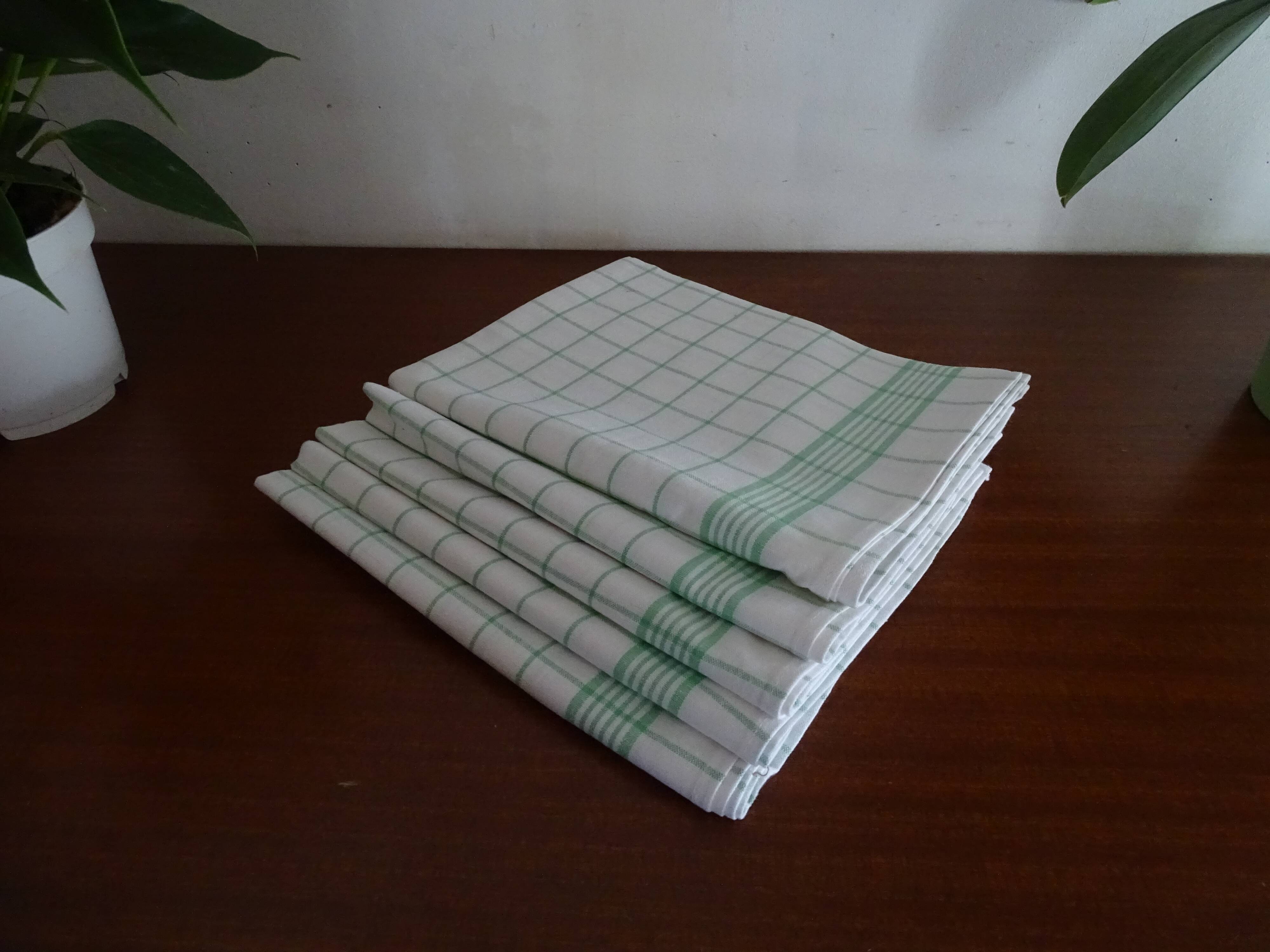 Lot 5 vintage antique tea towels 75 x 50