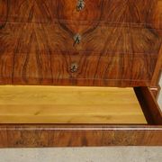 Walnut and walnut burl commode in Louis Philippe style.