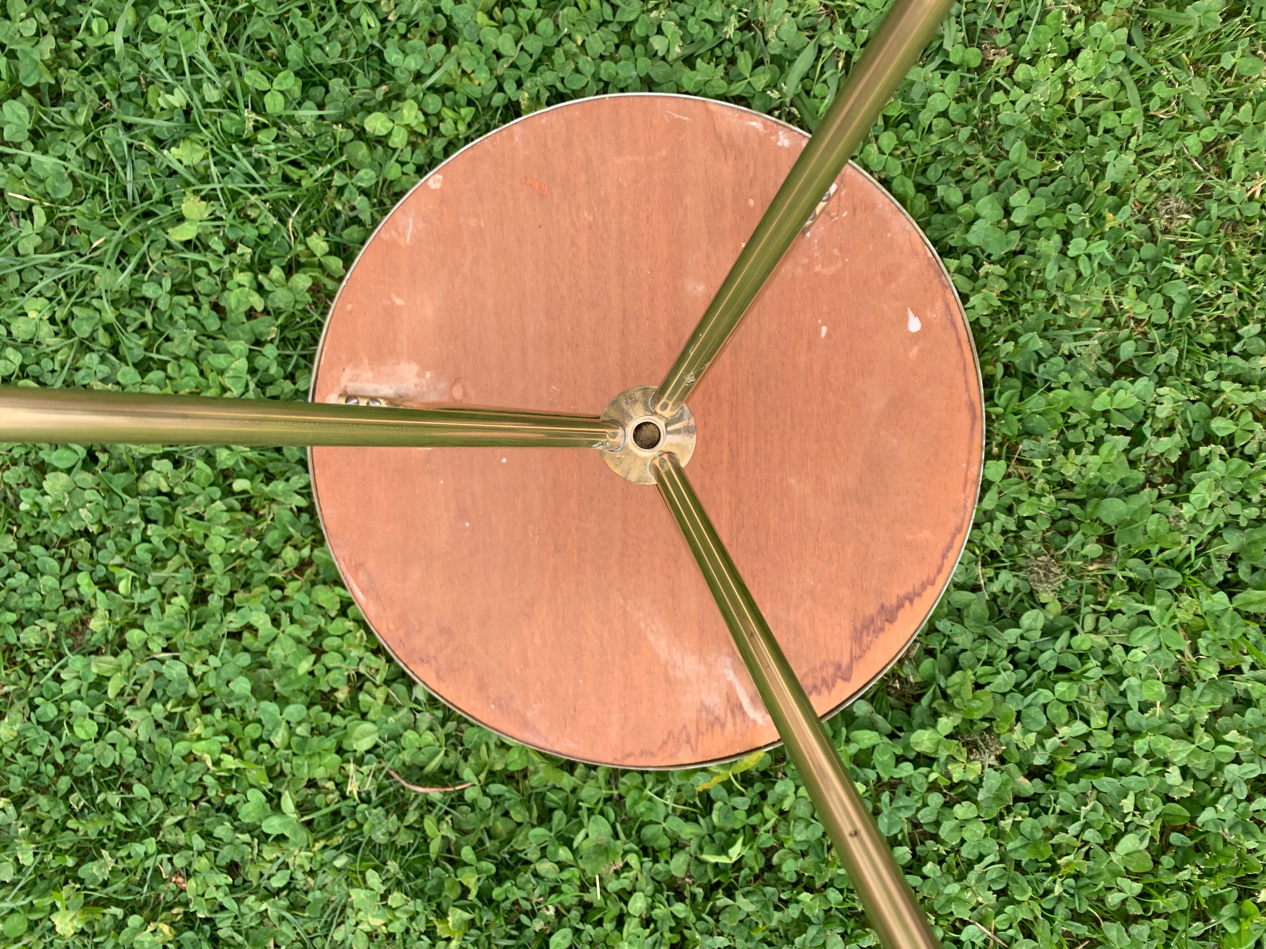 Pair of tripod and brass tripod side tables 1950