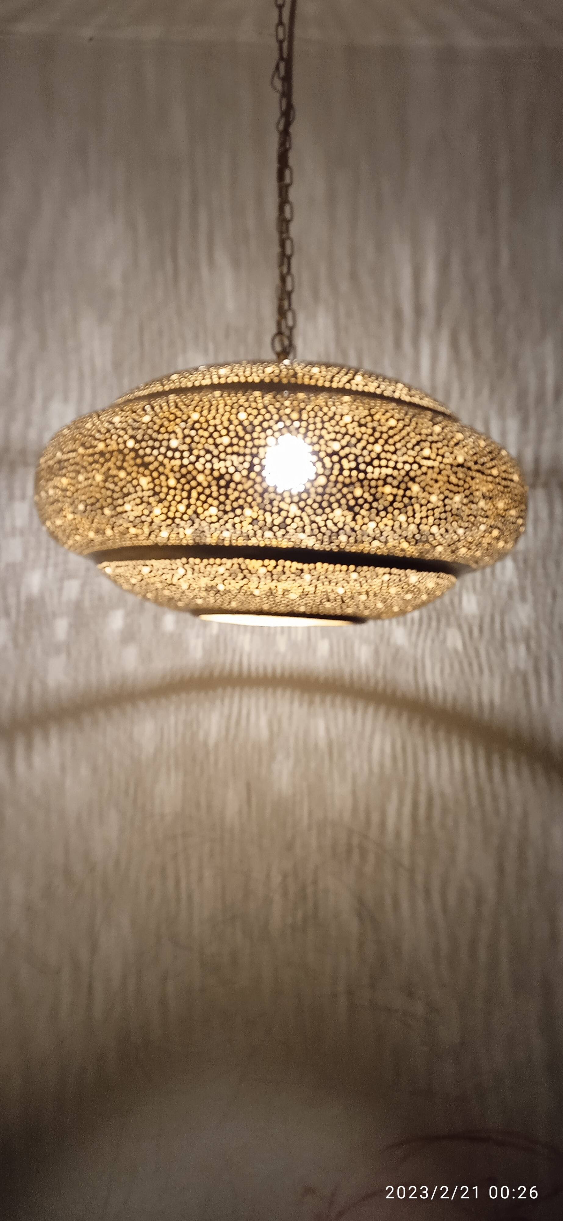 Moroccan brass pendant light