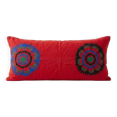 Housse de coussin brodée vintage 33x69 cm