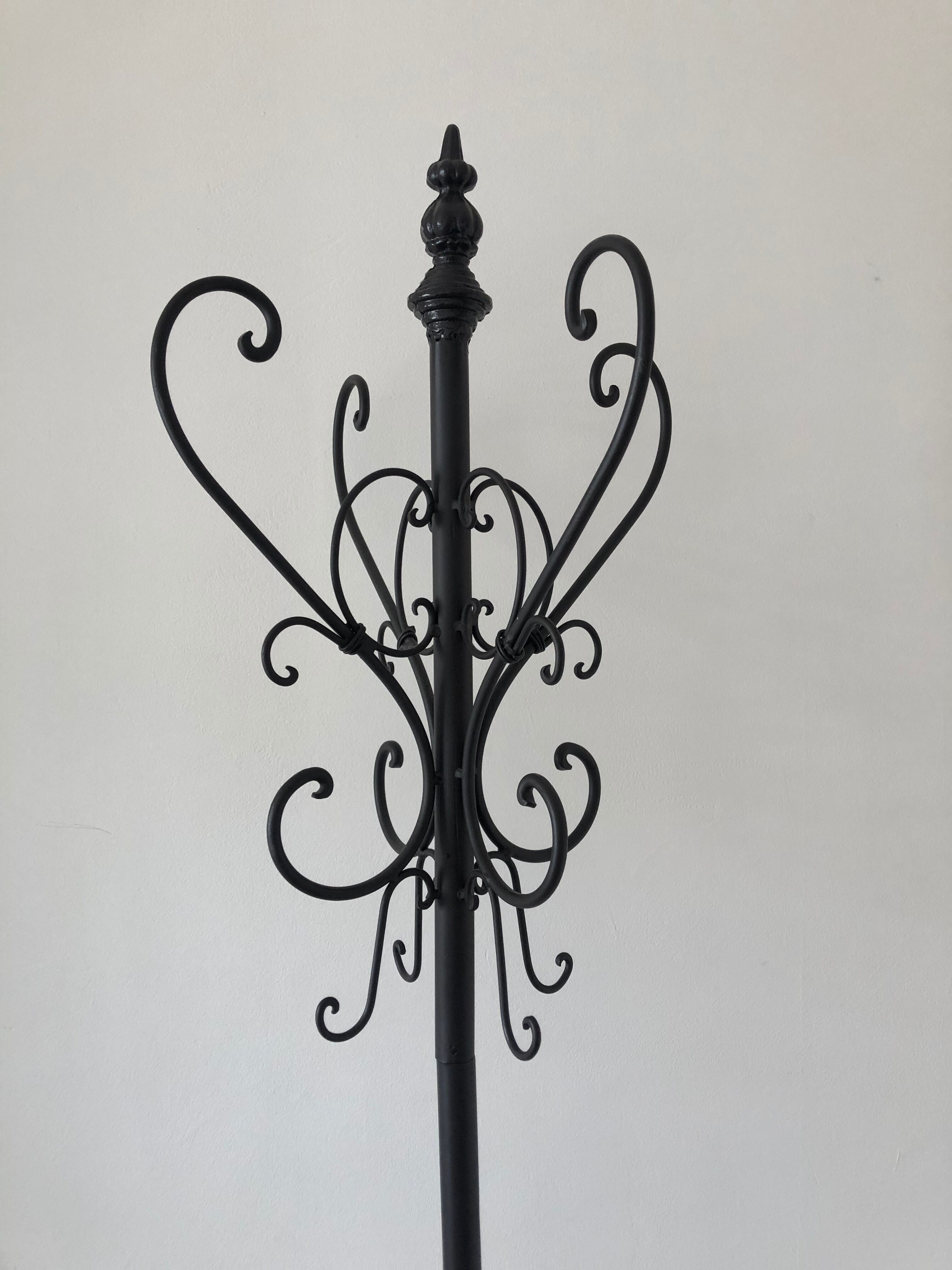 Wrought iron coat rack