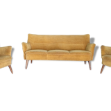 Set of lounge couch sofa 2 chairs 50s vintage