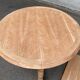 Round extendable farmhouse dining table, stripped, Louis XIII style from the 1960s.