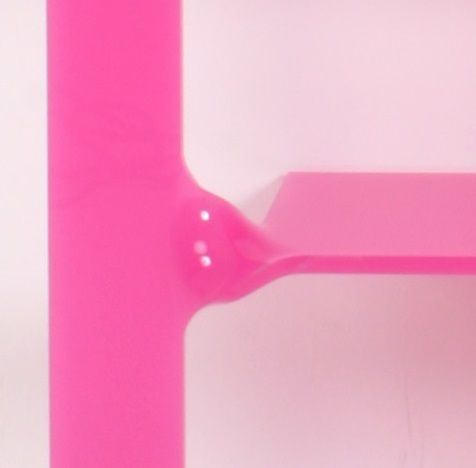 Pink plexi shelf by Alexis Tricoire edition Vange model Maui wide