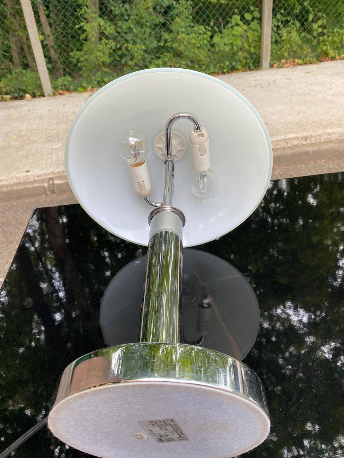 Mushroom table lamp WOFI Leuchten – Chrome metal & frosted glass