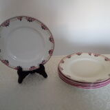 6 assiettes plates Faïence Orchie Moulin des loups