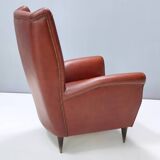 Skai Wingback Armchair Attr. to Mod. 512 attr. to Gio Ponti Produced by ISA