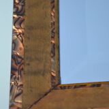 Grand miroir bisauté  kaki en nacre  années 70/80