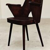 Pair of wooden armchairs by Lubomir Hofmann for Ton (Thonet), 1960