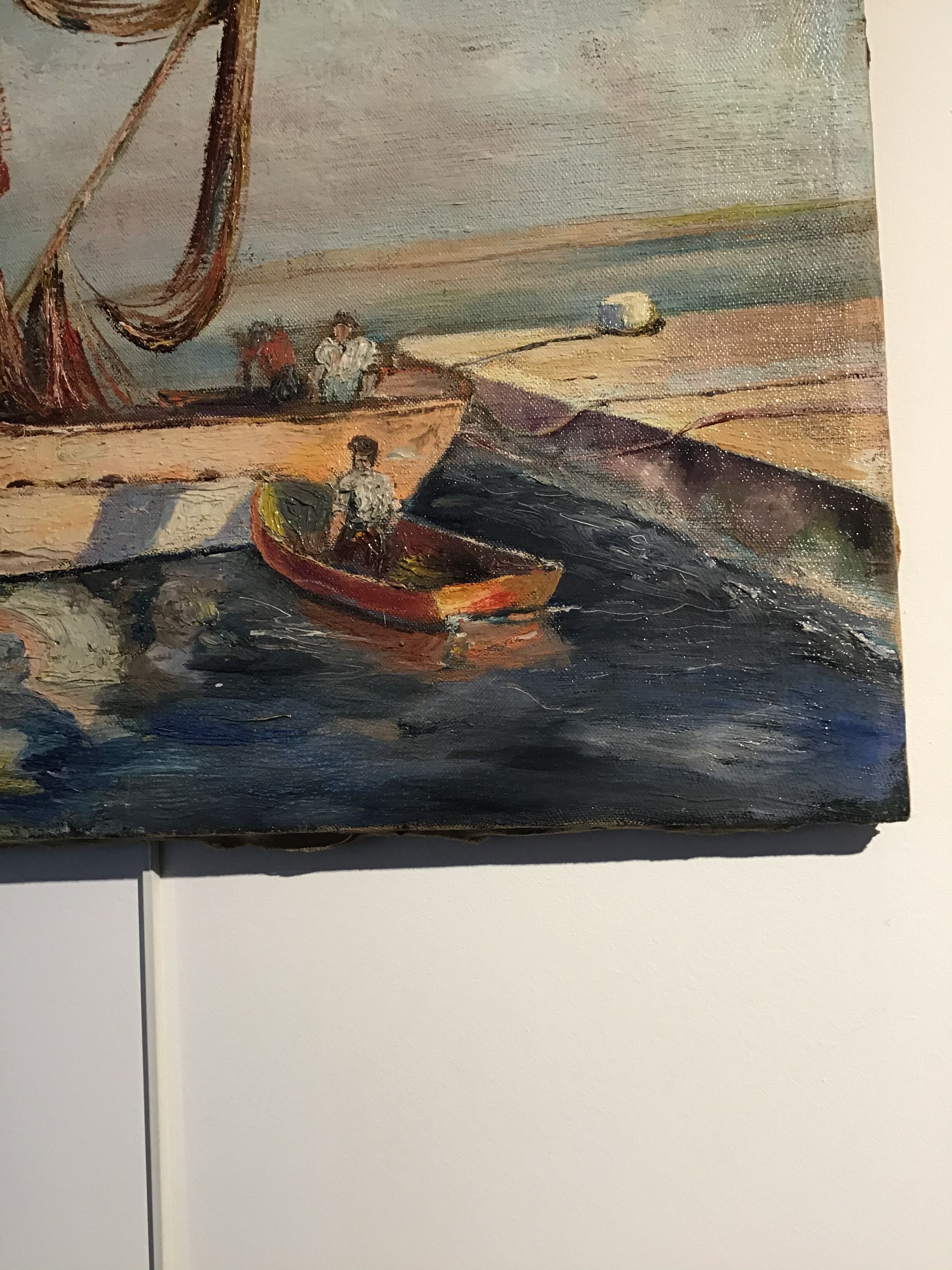Ancient painting, marine oil on canvas 60s/70s