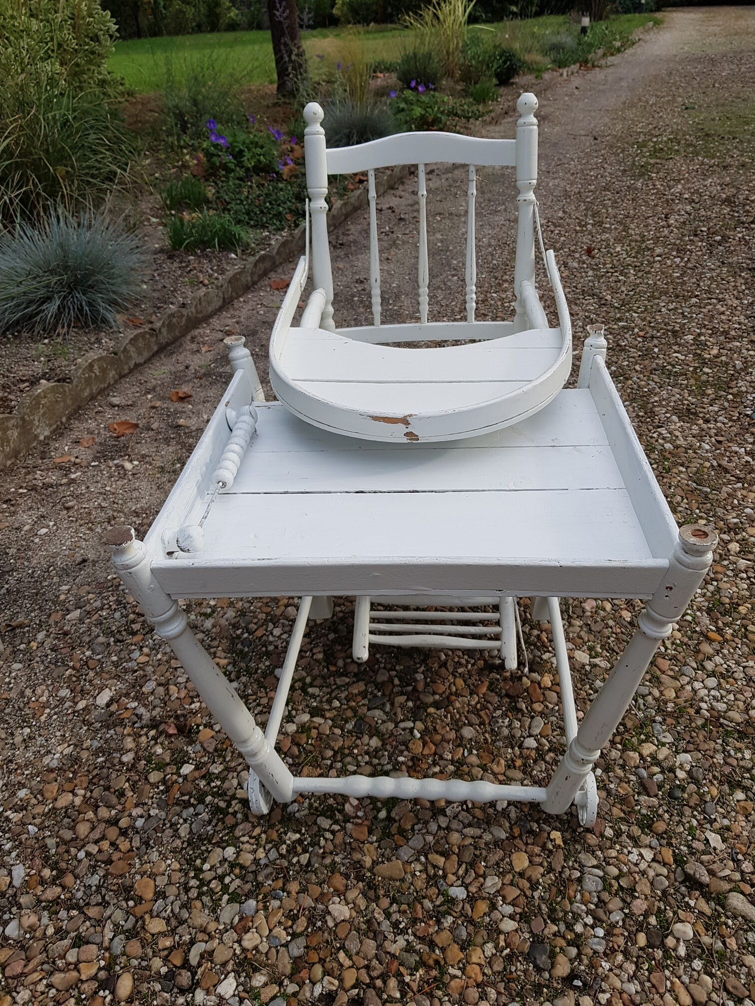 Old white baby high chair