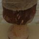 Large carved stool in solid oak