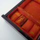 Chinese jewelry box in lacquered wood, jade and brass ornaments. Year 50 60