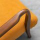 Scandinavian vintage armchair in orange fabric and wood, 1960s modernism