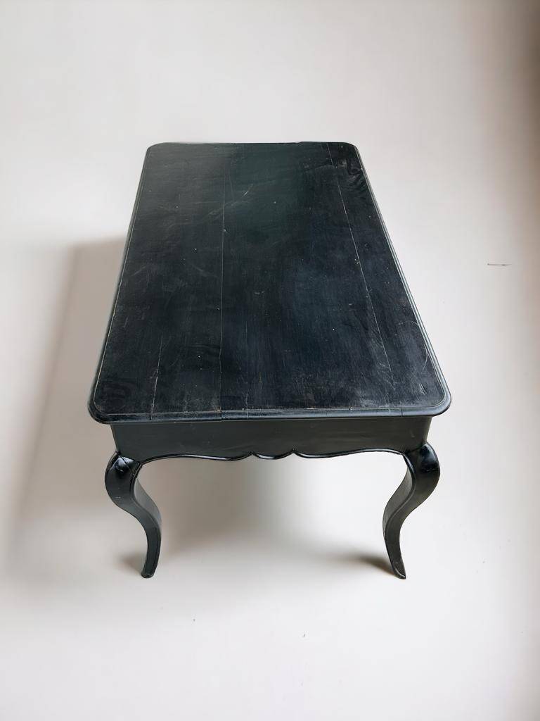 Louis XV Style Flat Desk Black Lacquered 19th Century