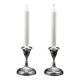 Pair of Small Antique Silver Metal Candlesticks - Fluted Base