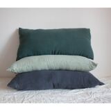 Long cushion in carbon raw linen
