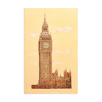 DESSIN DE LA TOUR DE LONDRES. GRAND BEN.