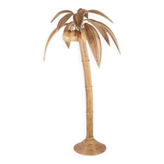 Rattan "coconut/palm" floor lamp