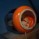 Lampe en ceramique orange années 70