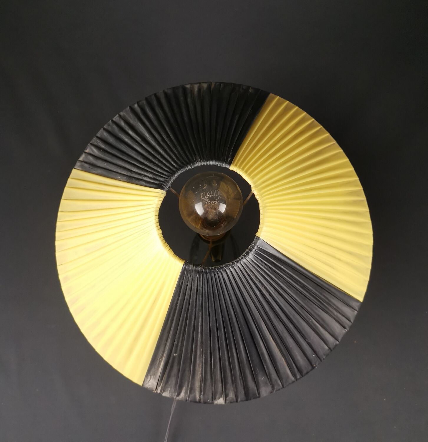 Bedside lamp vintage ceramic black and yellow