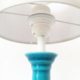 Pair of turquoise ceramic lamps