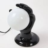Table lamp / Wall lamp "hand" in black enameled porcelain