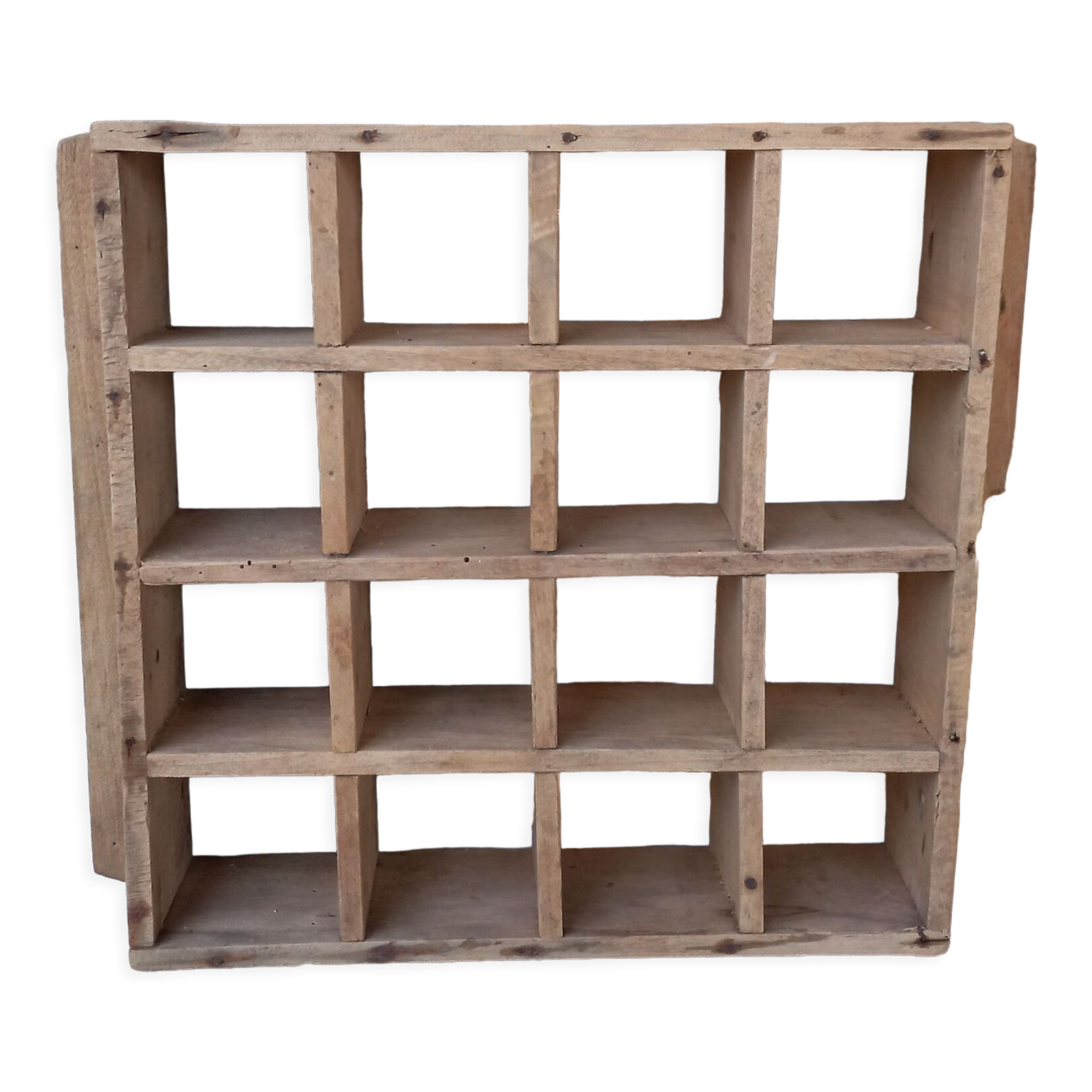 Wooden wall shelf 16 boxes