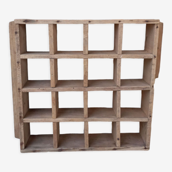 Wooden wall shelf 16 boxes