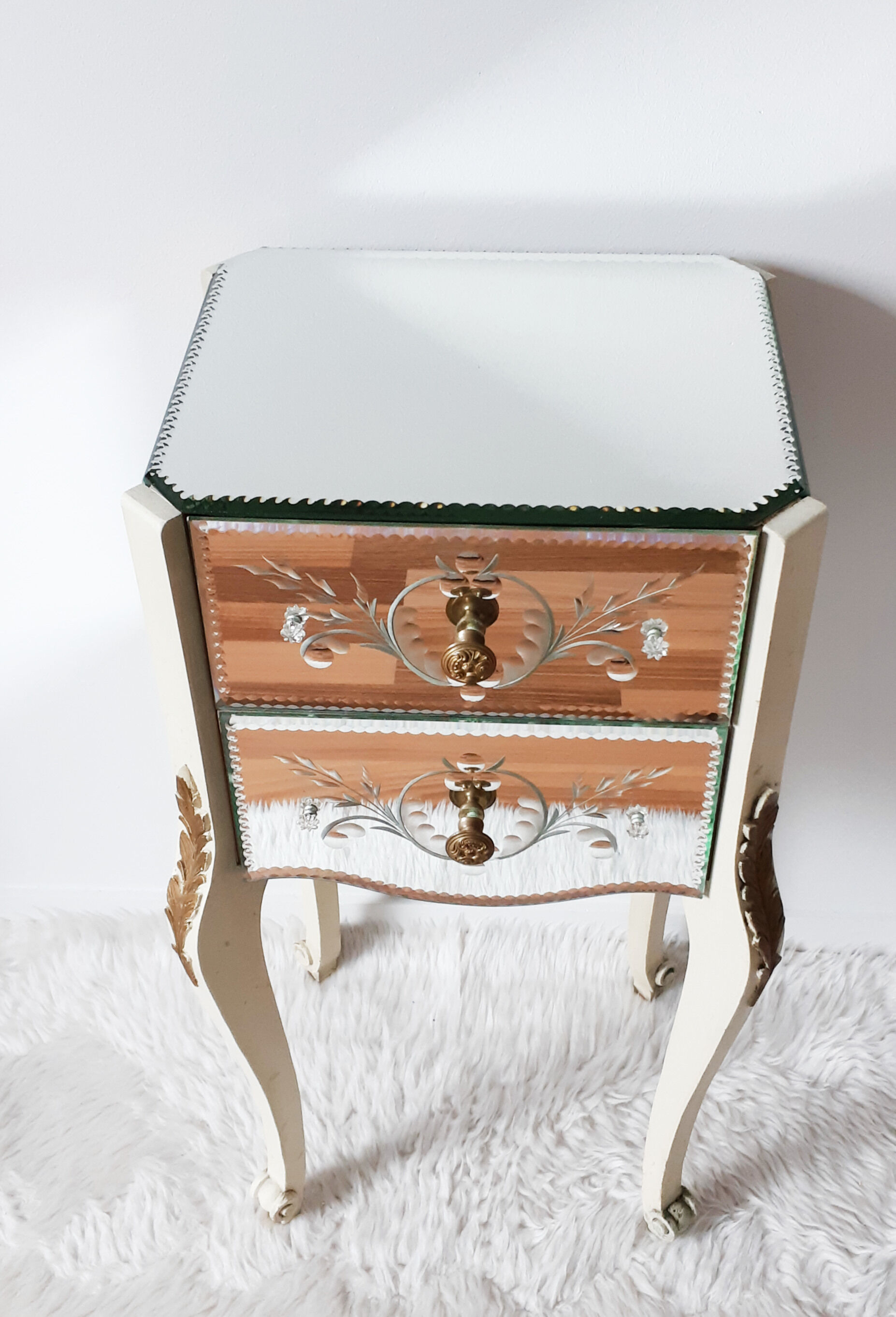 Mirror art deco bedside table