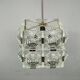 1970s Brutalist Glass Cube Pendant, Kamenický Šenov