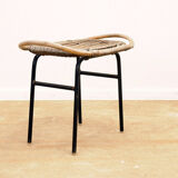 Mid century rattan stool by Alan Fuchs for Uluv 1960´s Czechoslovakia
