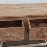 Deep console in old wood with two drawers