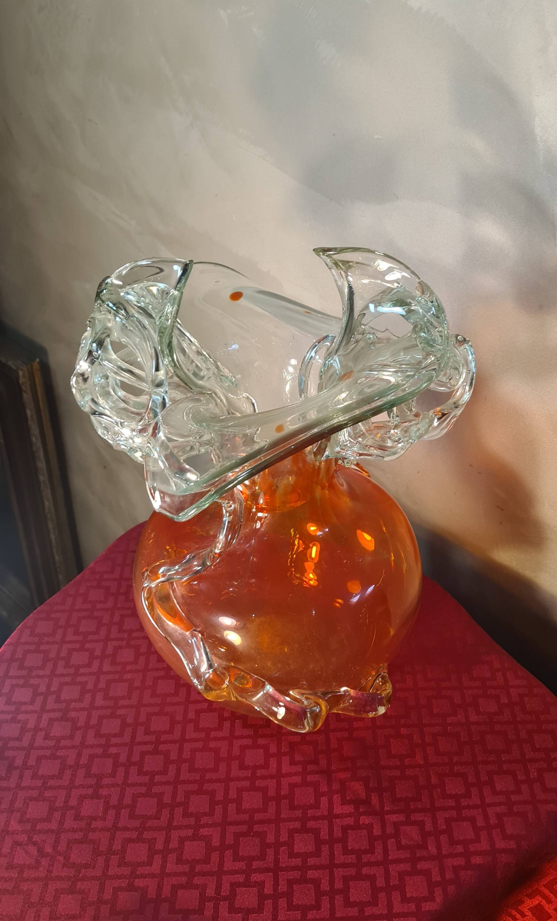 Murano glass vase, Venetian vase, hand blown glass vase
