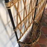 Vintage rattan wall coat rack 1950-60