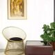 Table basse cuir et verre noir