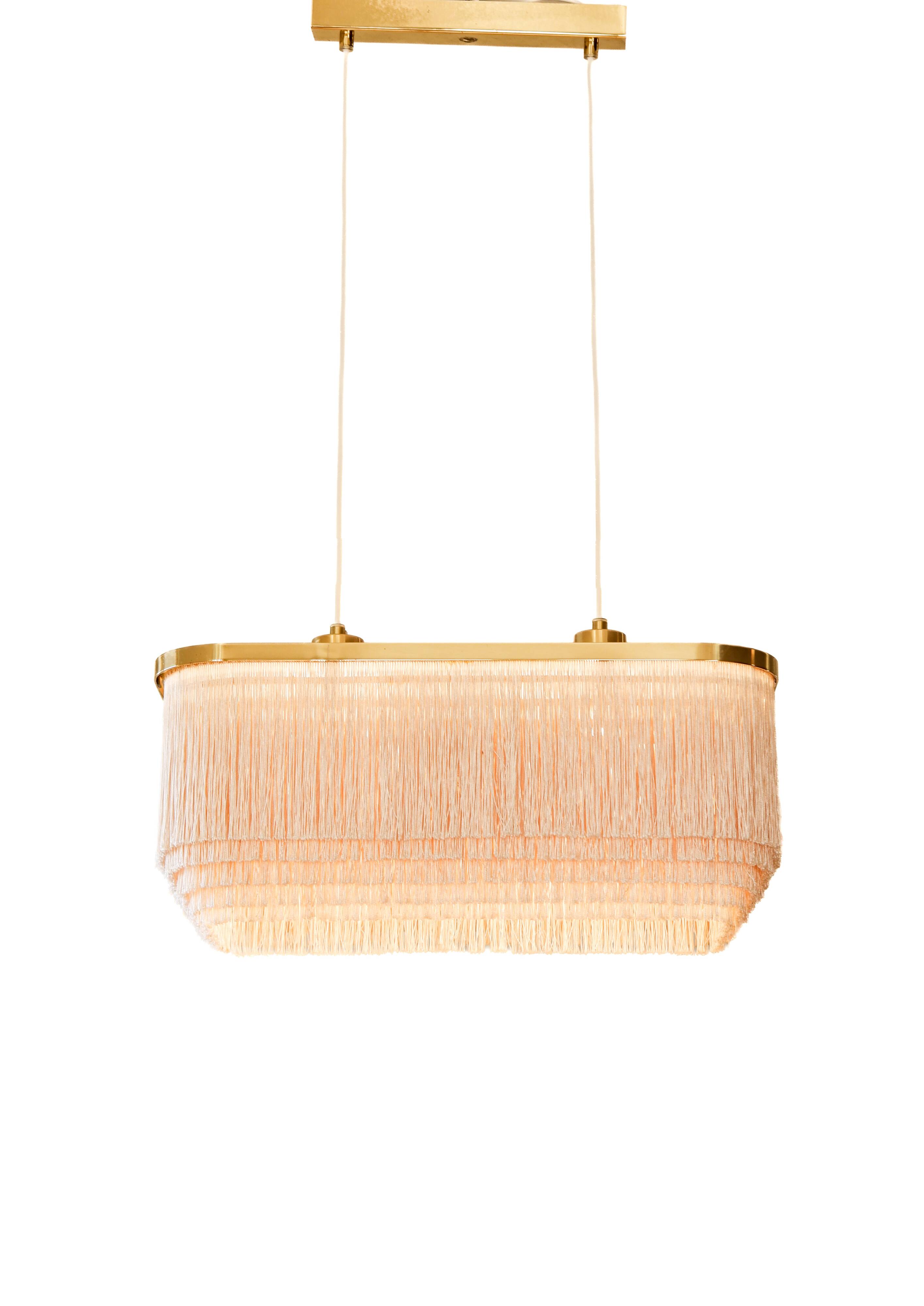 Hans Agne Jakobsson Silk fringe & brass pendant model T607, circa 1960.