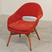 Fauteuil Shell restauré velours par Miroslav Navratil pour Vertex