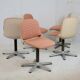 5 chairs "space age", Wilkhahn edition, plastic shells, star steel base. Circa 1970