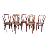 Lot 7 chaises bistrot en bois courbé 1900